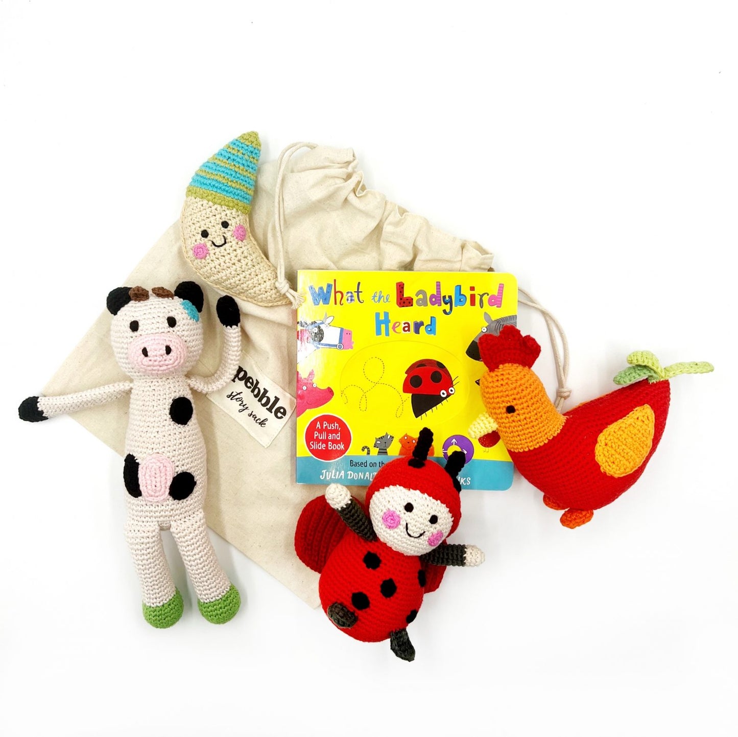 What the ladybird heard story sack by Pebblechild