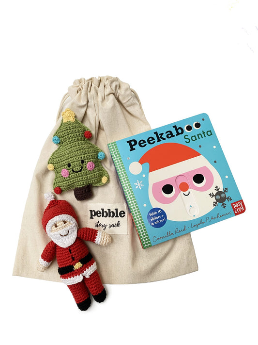 New Peekaboo Santa story sack by Pebblechild