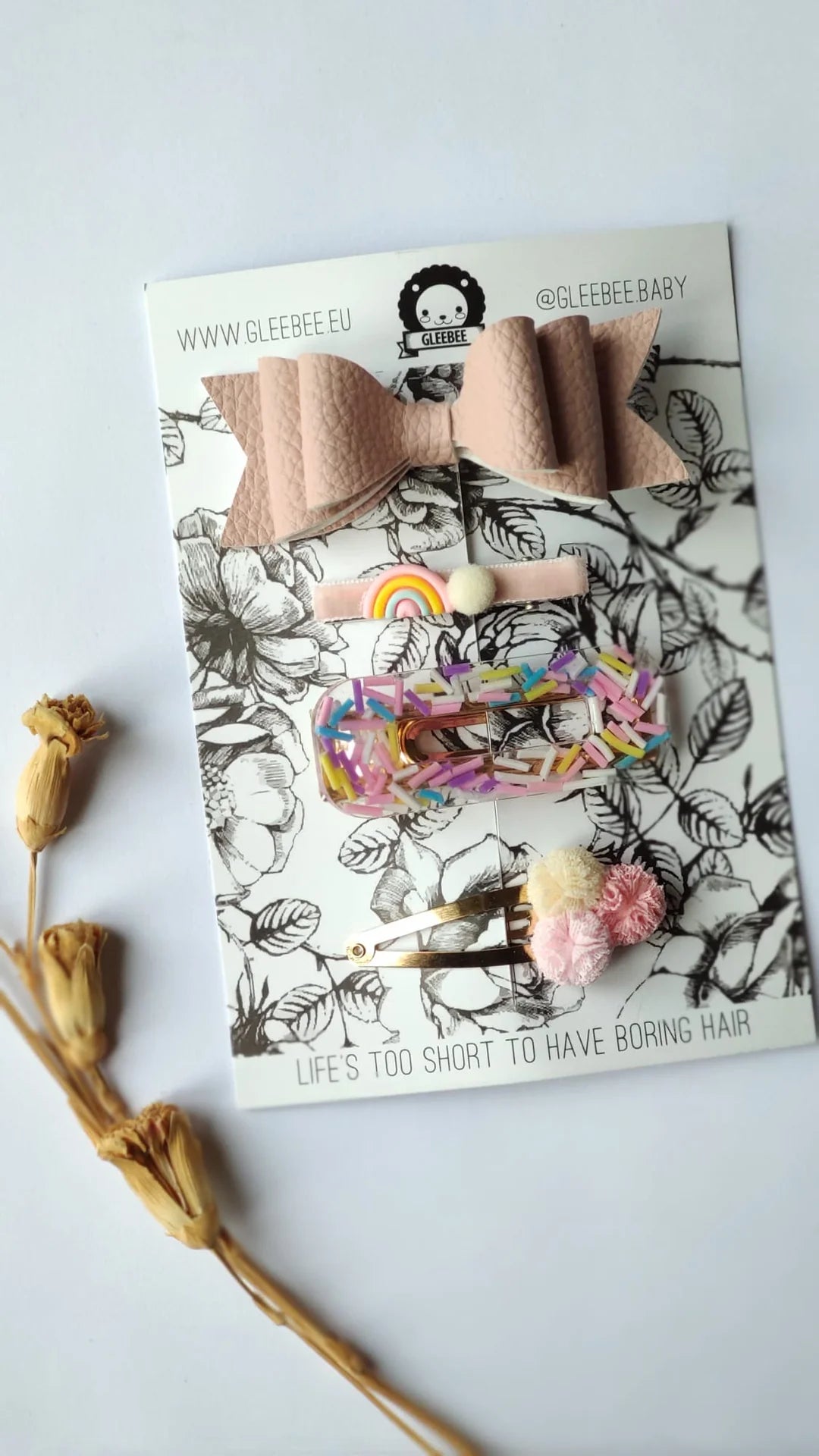 CANDY BLUSH - Set of 4 hair clips by Gleebee