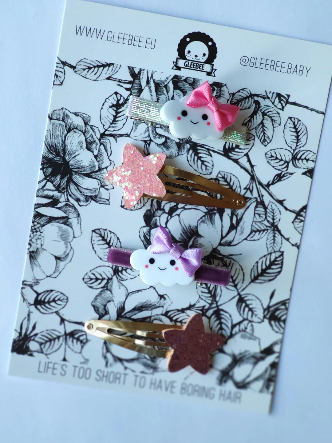 CLOUDY STARRY - Set of 4 hair clips by Gleebee