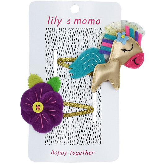 Happy Horse Hair Clips by Lily & Momo