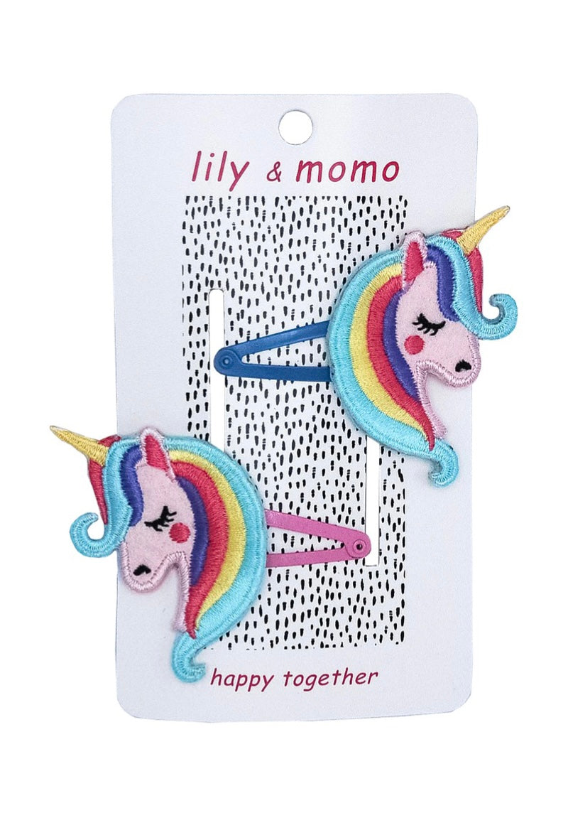 Sweet Rainbow Friends Unicorn Hair Clips by Lily & Momo